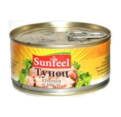 Тунец кусочки в масле Sunfeel 170 гр