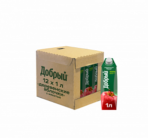Нектар ДОБРЫЙ деревенские яблочки 1 л (1*12)