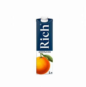 Сок RICH апельсиновый 100% 1 л