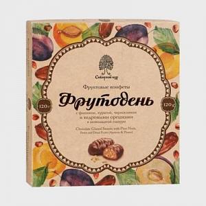 Конфеты Фрутодень с кедровым орехом в шоколадной глазури, 120 г