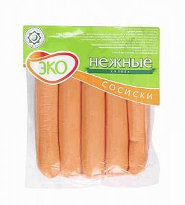 Сосиски Нежные Халяль в/у (ЭКОЛЬ) 480 гр.