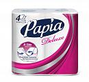 Туалетная бумага PAPIA Deluxe белая 4 слоя 4 рулона