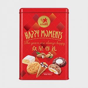 Печенье STARS Happy Moments ассорти ж/б 608 г