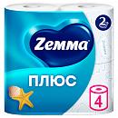 Туалетная бумага ZEMMA Плюс Океан 2 слоя 4 рулона