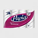 Полотенца бумажные PAPIA белые 3 слоя 4 рулона